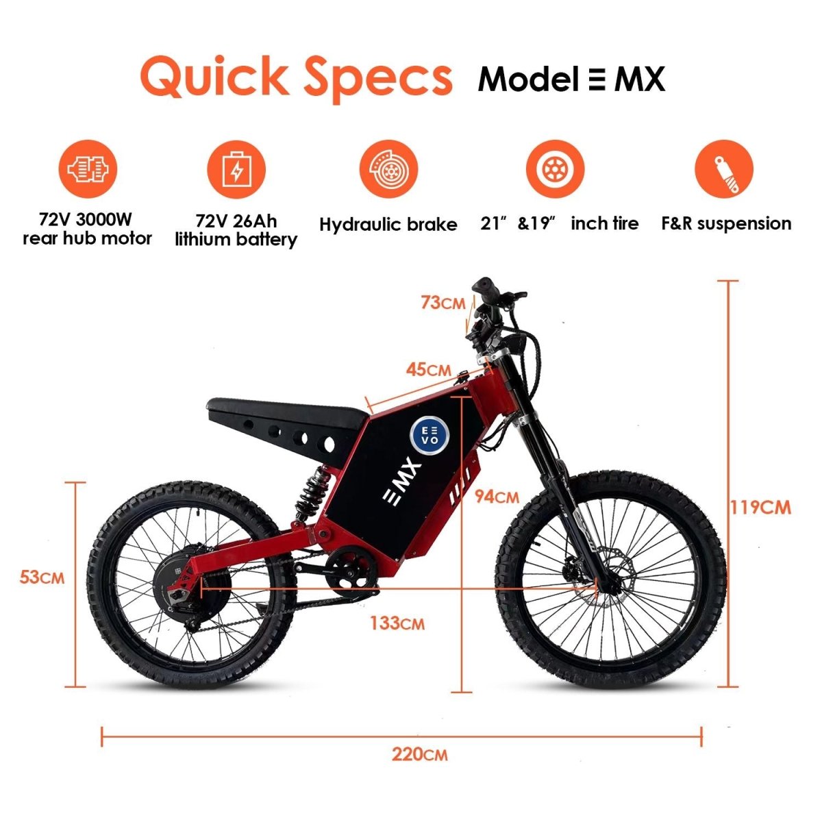 E bike 72v sale